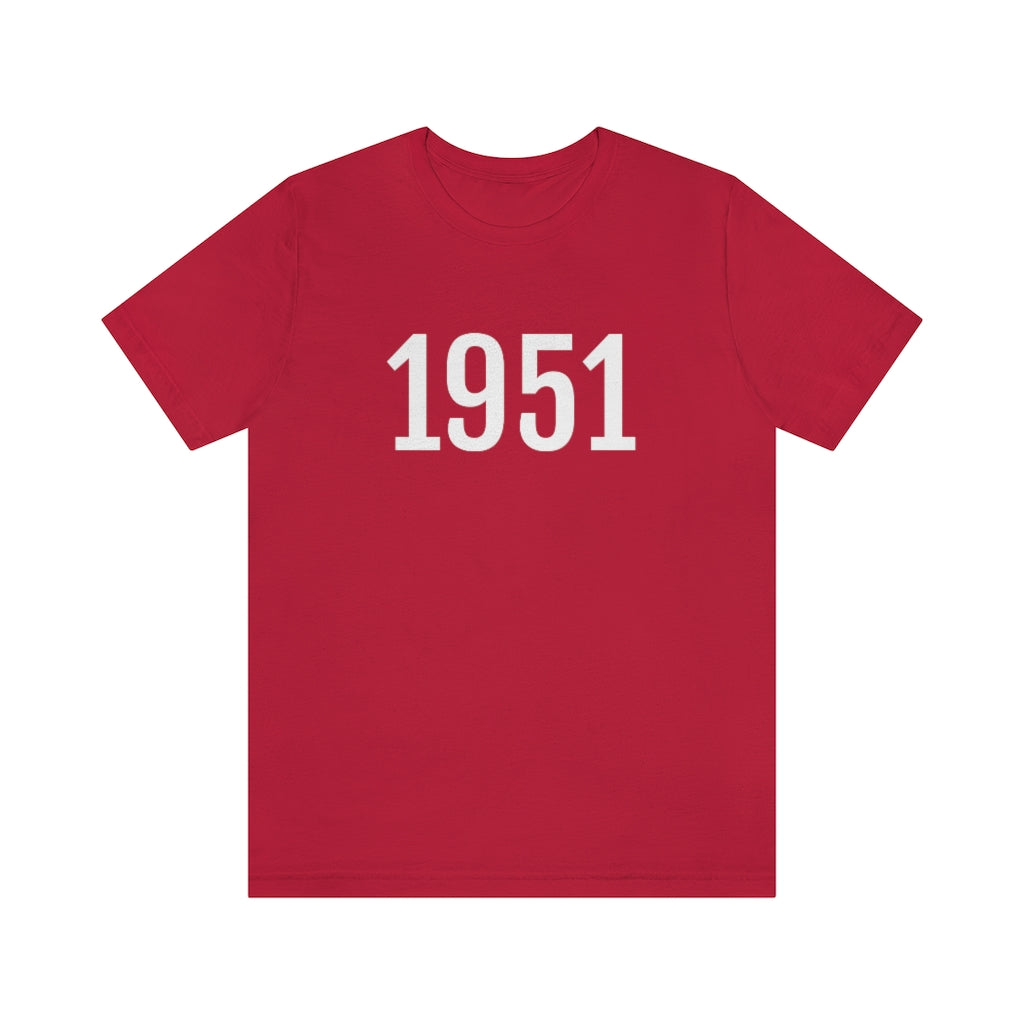 T-Shirt with Number 1951 On | Numbered Tee Red T-Shirt Petrova Designs