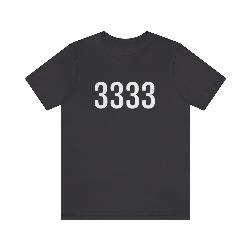 T-Shirt with Number 3333 On | Numbered Tee Dark Grey T-Shirt Petrova Designs