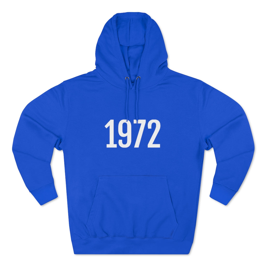 Number 1972 Hoodie | 1972 Sweatshirt with Number On Royal Blue Hoodie Petrova Designs