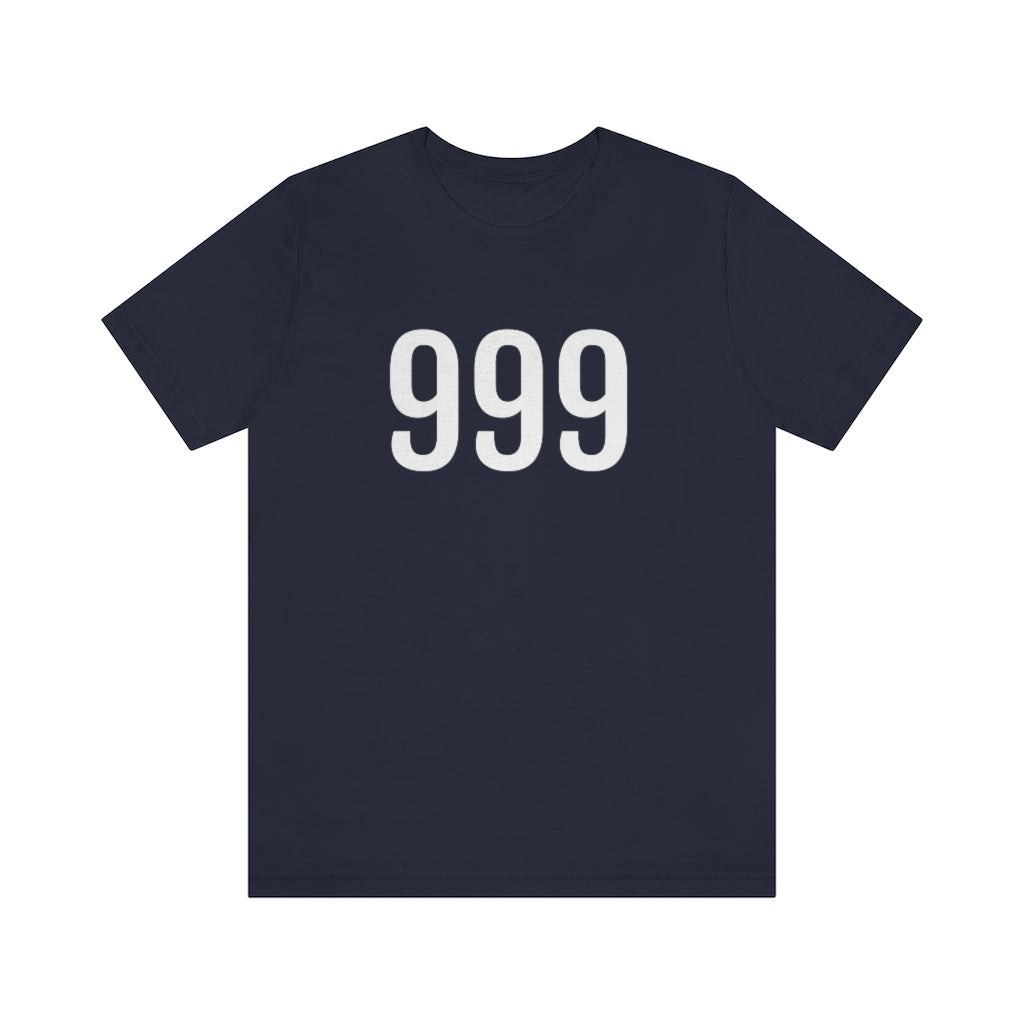 T-Shirt with Number 999 On | Numbered Tee Navy T-Shirt Petrova Designs