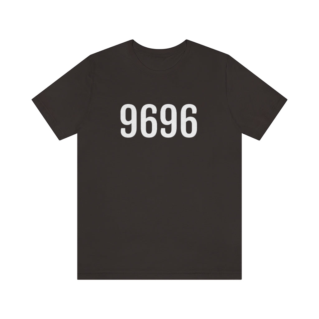 T-Shirt with Number 9696 On | Numbered Tee Brown T-Shirt Petrova Designs