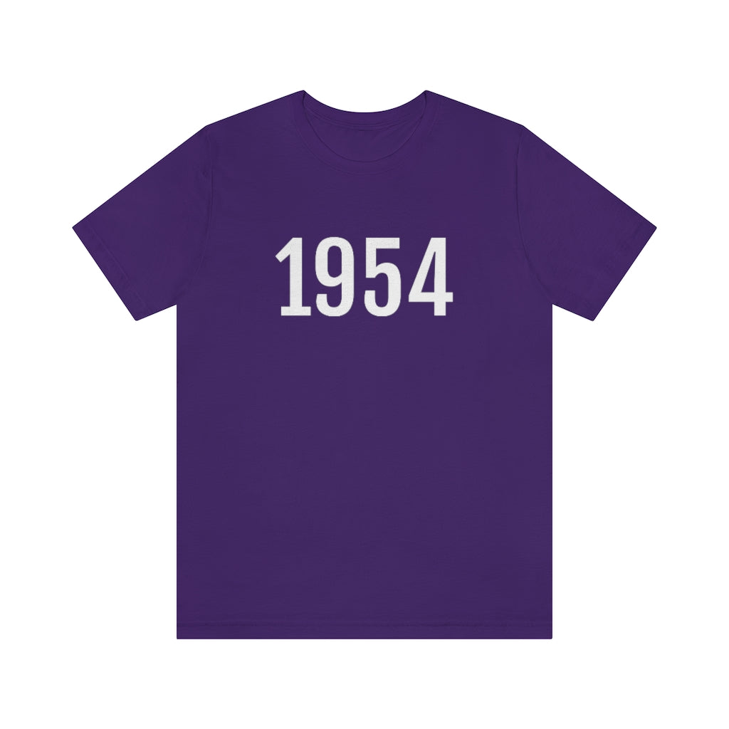 T-Shirt with Number 1954 On | Numbered Tee Team Purple T-Shirt Petrova Designs