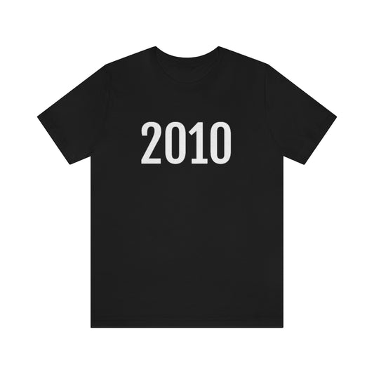 T-Shirt with Number 2010 On | Numbered Tee Black T-Shirt Petrova Designs