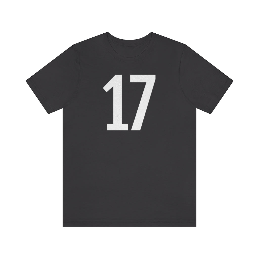 T-Shirt with Number 17 On | Numbered Tee Dark Grey T-Shirt Petrova Designs
