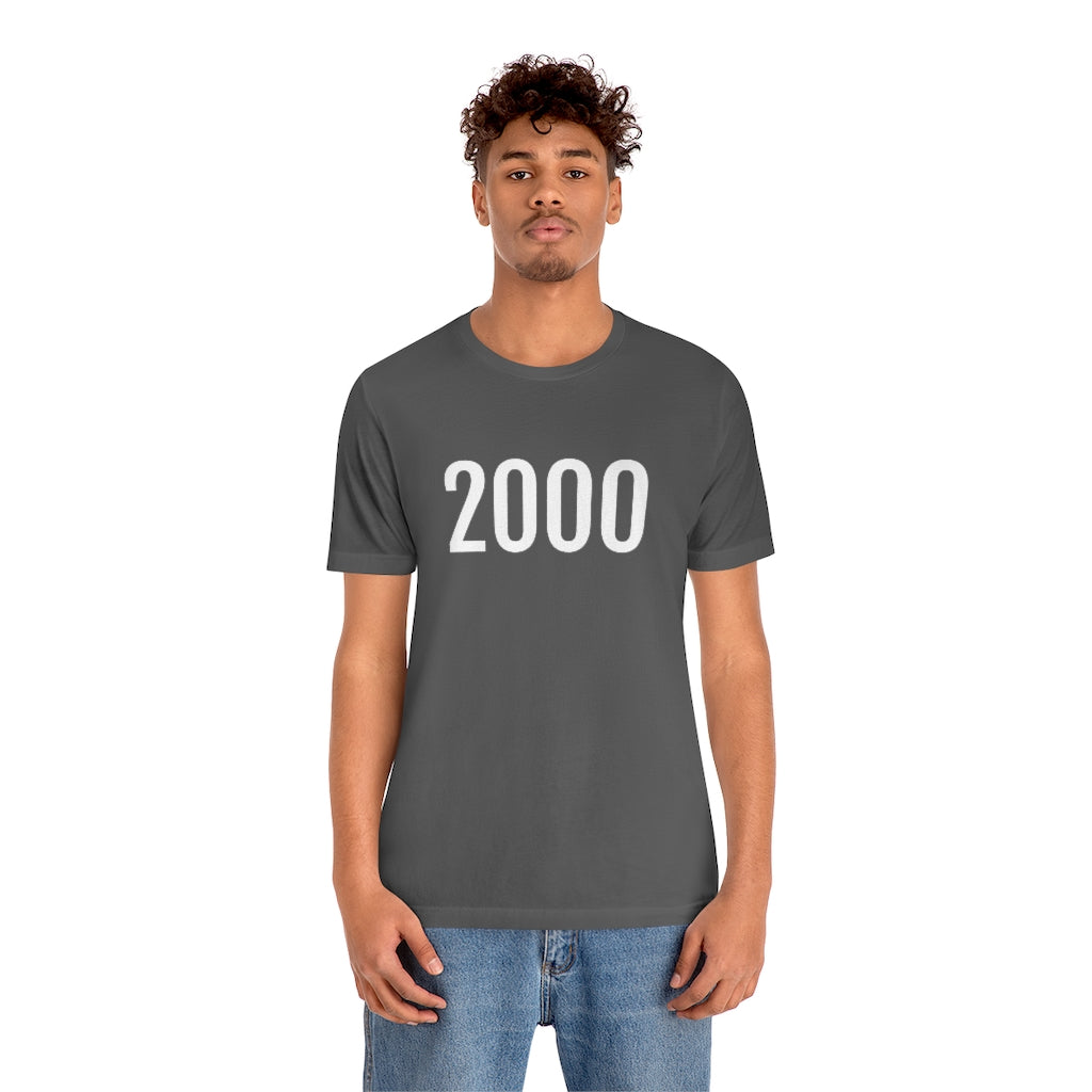 T-Shirt with Number 2000 On | Numbered Tee T-Shirt Petrova Designs