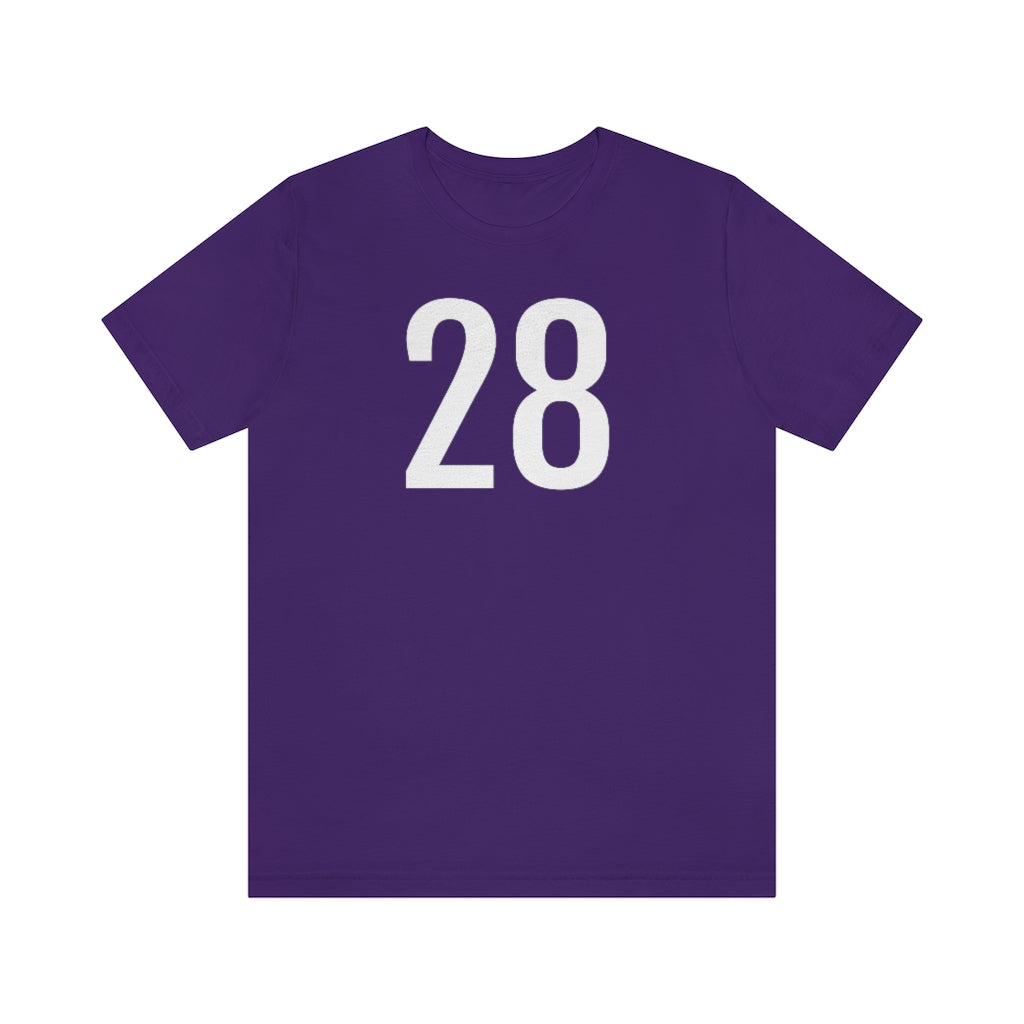 T-Shirt with Number 28 On | Numbered Tee Team Purple T-Shirt Petrova Designs