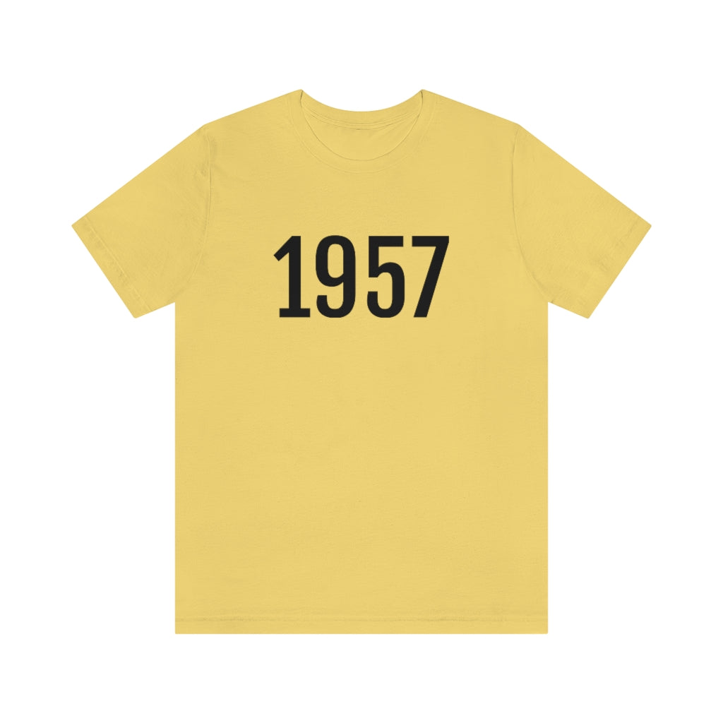 T-Shirt with Number 1957 On | Numbered Tee Yellow T-Shirt Petrova Designs