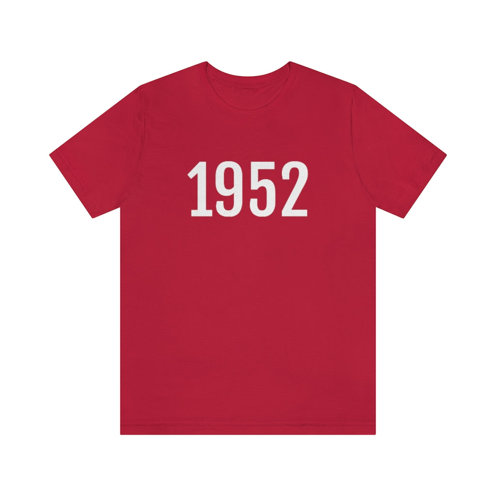 T-Shirt with Number 1952 On | Numbered Tee Red T-Shirt Petrova Designs