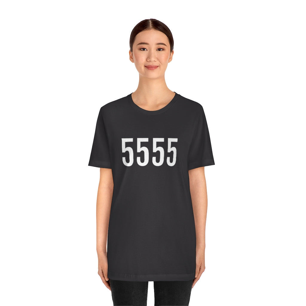 T-Shirt with Number 5555 On | Numbered Tee T-Shirt Petrova Designs