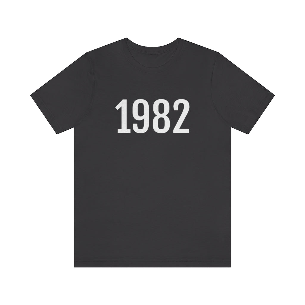 T-Shirt with Number 1982 On | Numbered Tee Dark Grey T-Shirt Petrova Designs