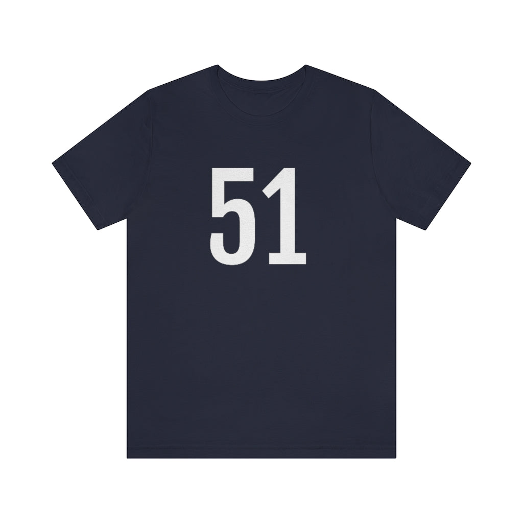 T-Shirt with Number 51 On | Numbered Tee Navy T-Shirt Petrova Designs