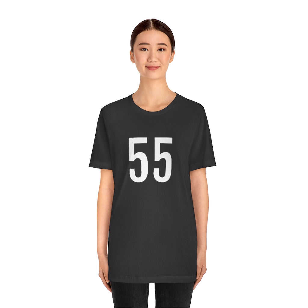 T-Shirt with Number 55 On | Numbered Tee T-Shirt Petrova Designs