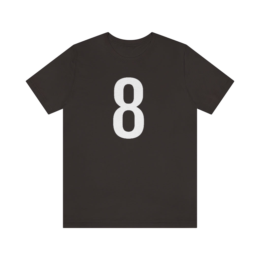T-Shirt with Number 8 On | Numbered Tee Brown T-Shirt Petrova Designs