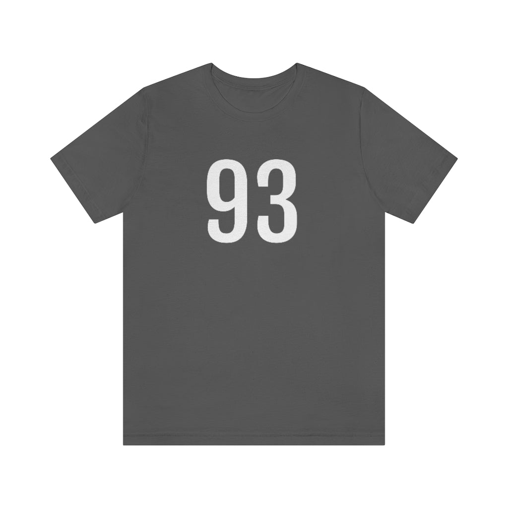 T-Shirt with Number 93 On | Numbered Tee Asphalt T-Shirt Petrova Designs