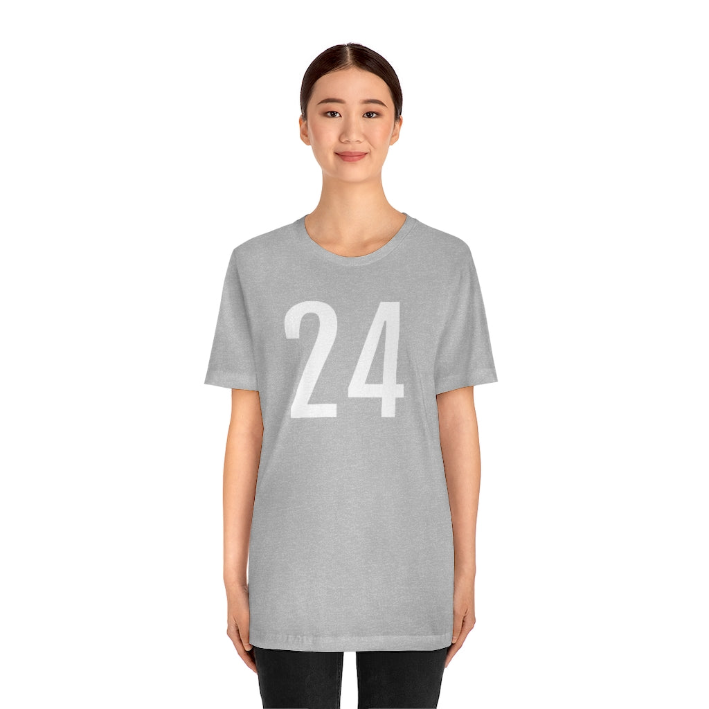 T-Shirt with Number 24 On | Numbered Tee T-Shirt Petrova Designs