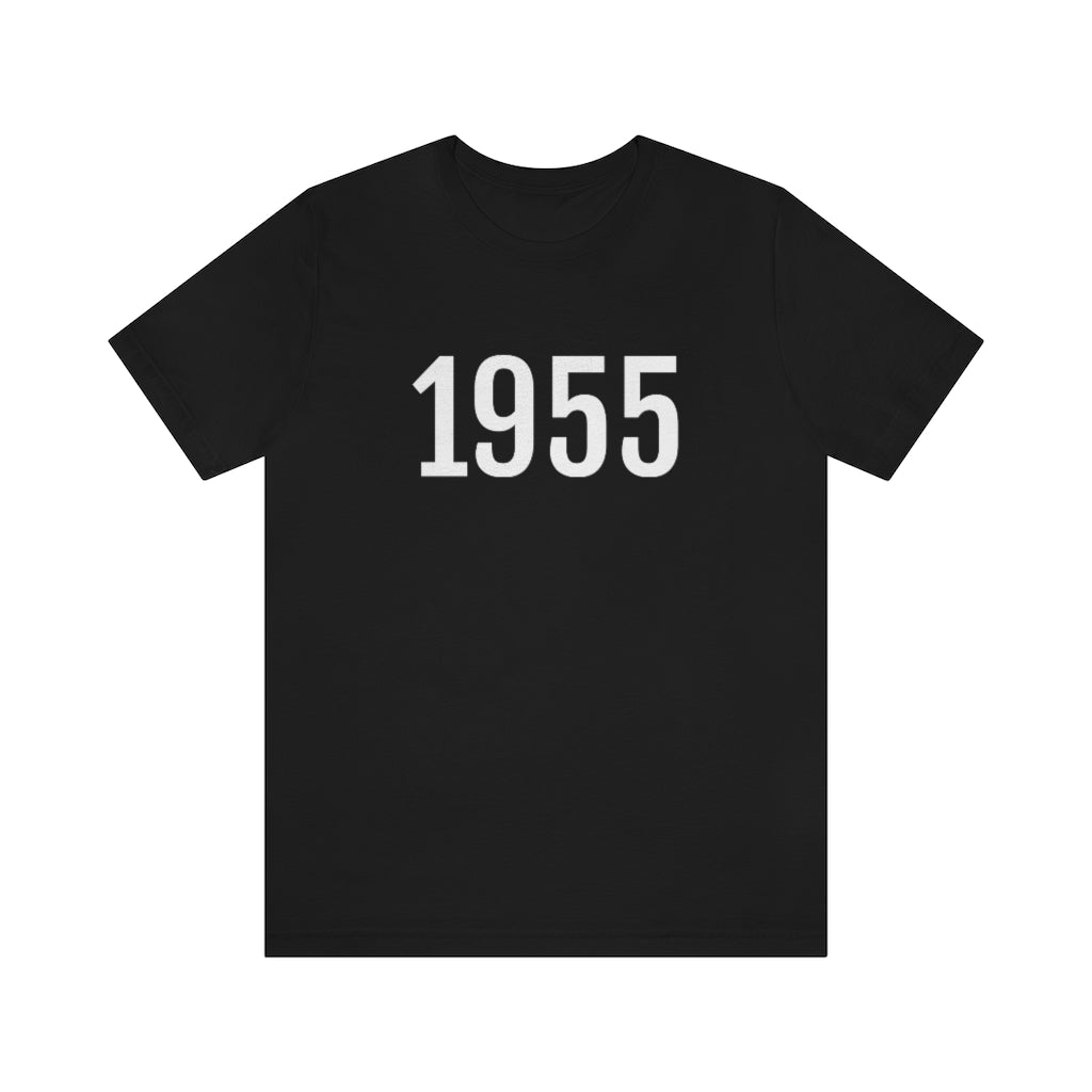 T-Shirt with Number 1955 On | Numbered Tee Black T-Shirt Petrova Designs