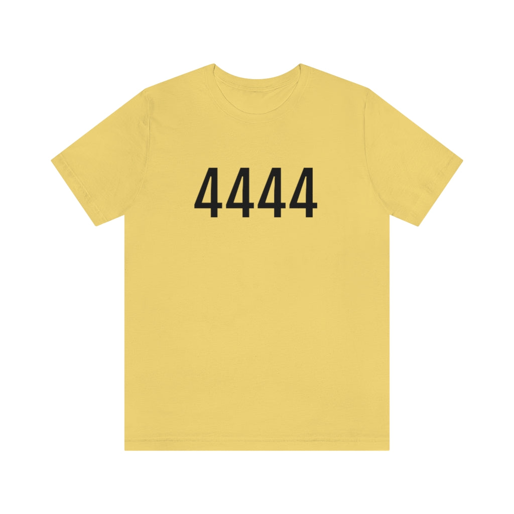 T-Shirt with Number 4444 On | Numbered Tee Yellow T-Shirt Petrova Designs