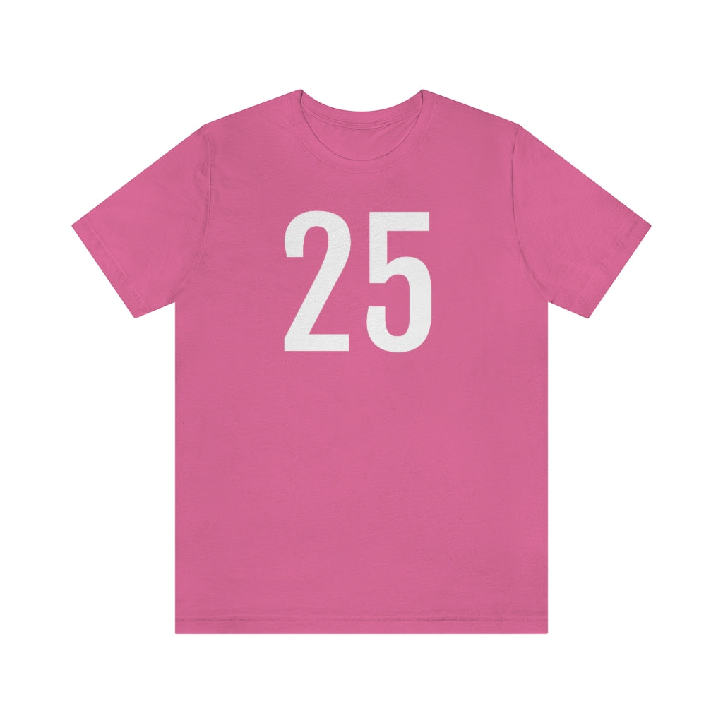 T-Shirt with Number 25 On | Numbered Tee Charity Pink T-Shirt Petrova Designs