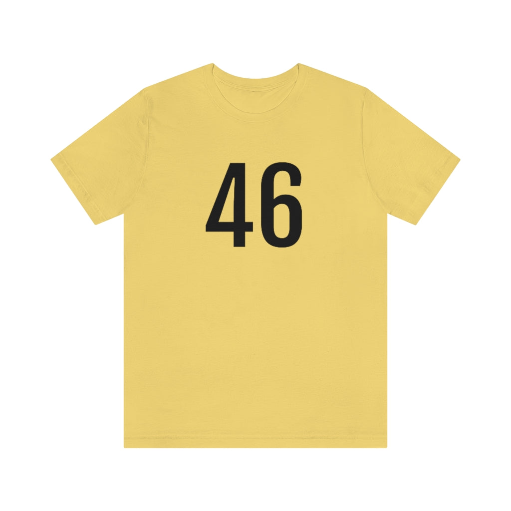 T-Shirt with Number 46 On | Numbered Tee Yellow T-Shirt Petrova Designs