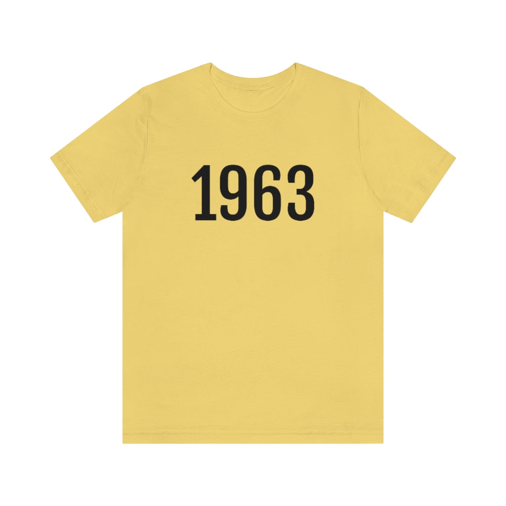 T-Shirt with Number 1963 On | Numbered Tee Yellow T-Shirt Petrova Designs