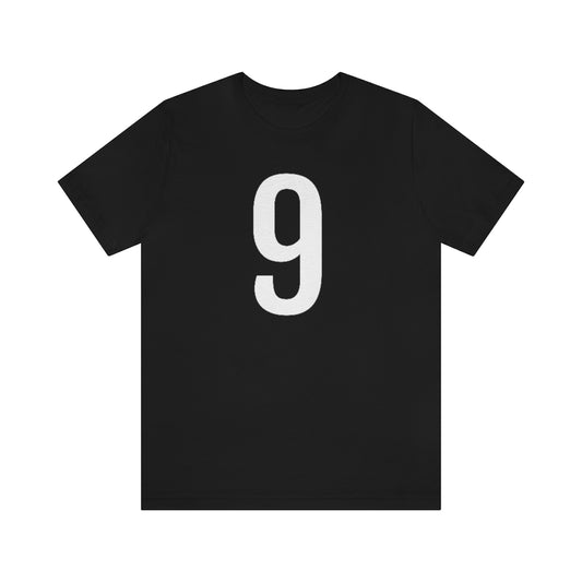 T-Shirt with Number 9 On | Numbered Tee Black T-Shirt Petrova Designs