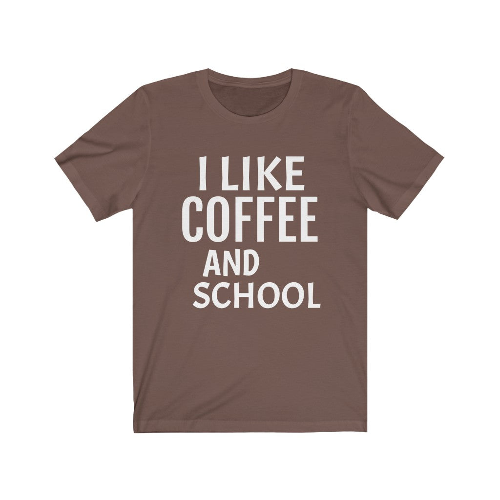 Coffee T-Shirt | Back To School Brown T-Shirt Petrova Designs