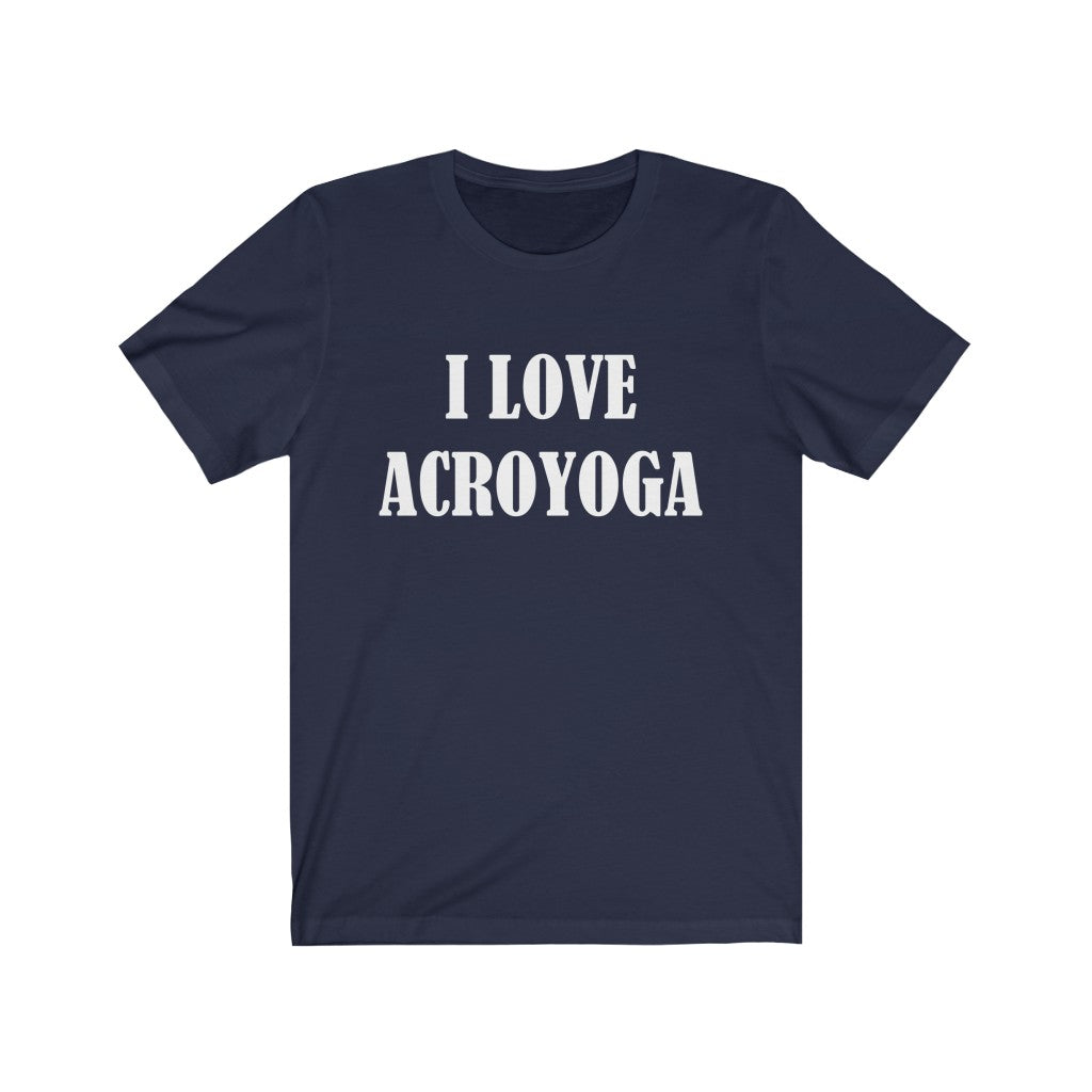 Acroyoga Hobby T-Shirt | Acroyoga Gift Ideas Navy T-Shirt Petrova Designs
