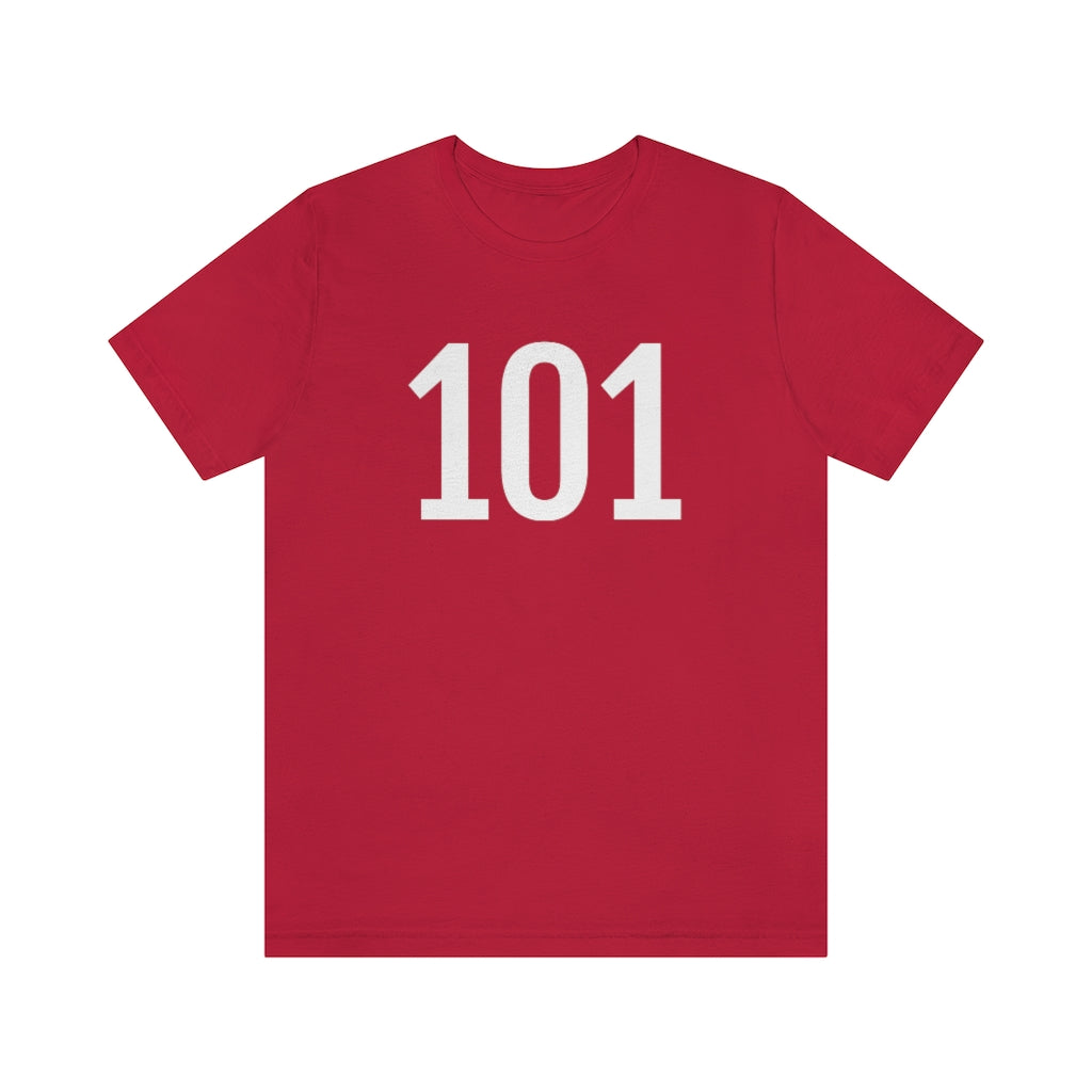 T-Shirt with Number 101 On | Numbered Tee Red T-Shirt Petrova Designs