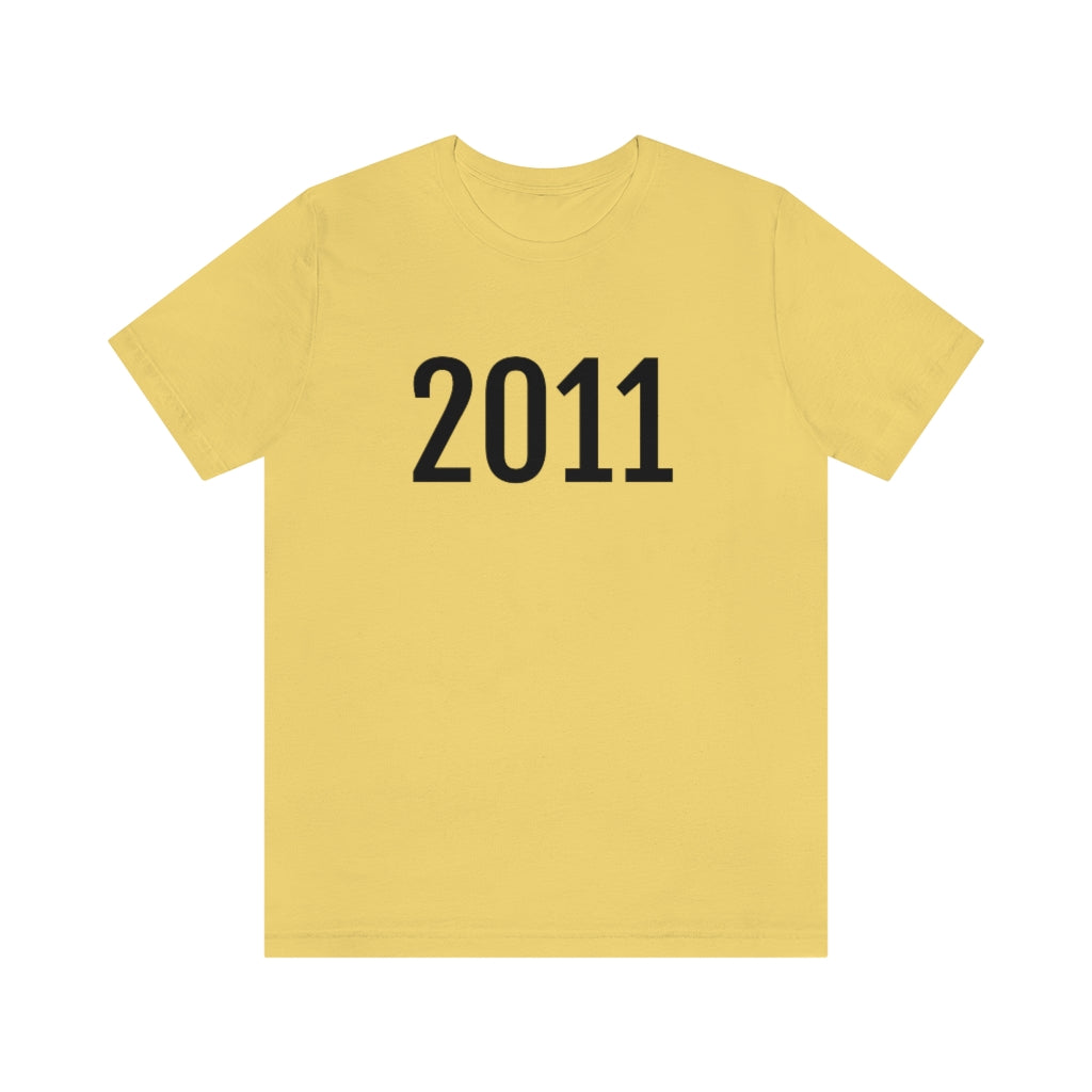 T-Shirt with Number 2011 On | Numbered Tee Yellow T-Shirt Petrova Designs
