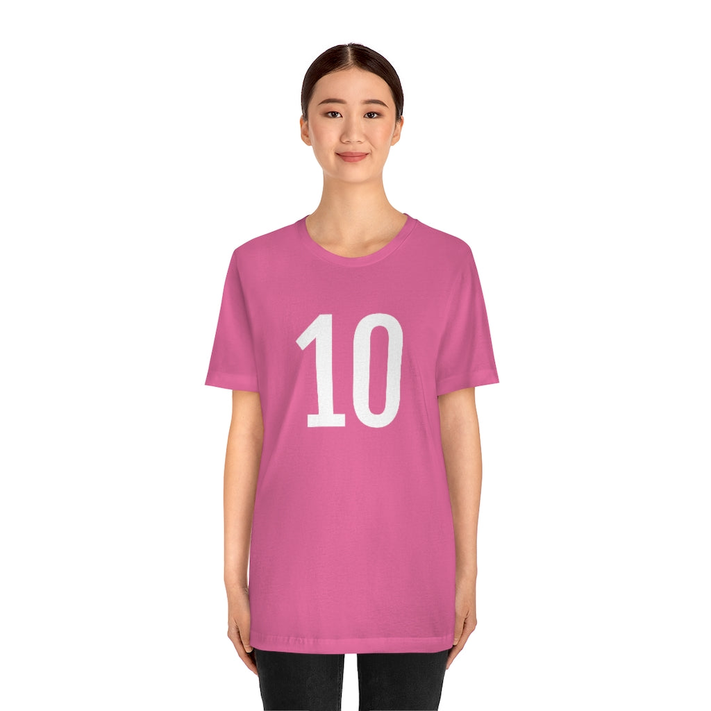 T-Shirt with Number 10 On | Numbered Tee T-Shirt Petrova Designs