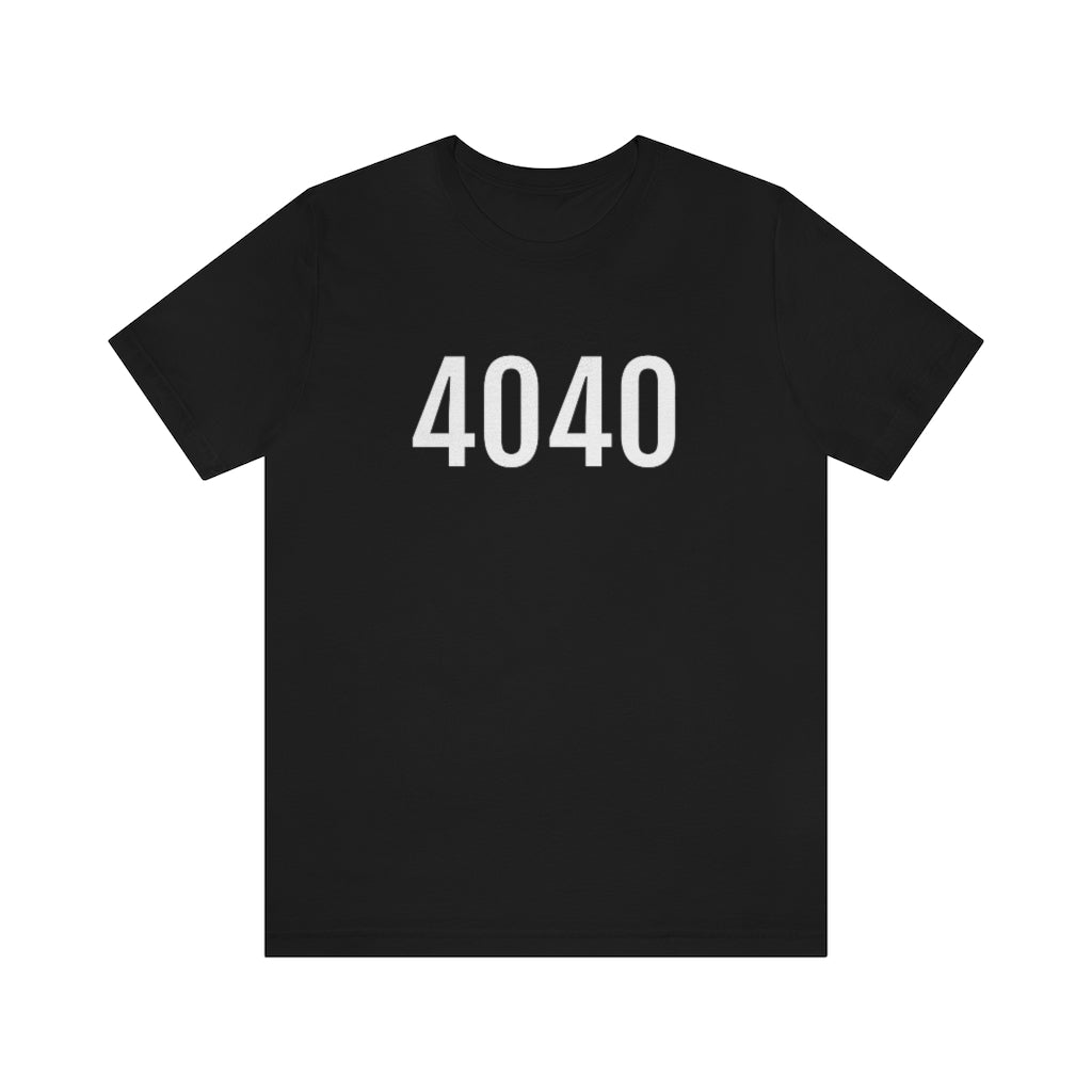 T-Shirt with Number 4040 On | Numbered Tee Black T-Shirt Petrova Designs