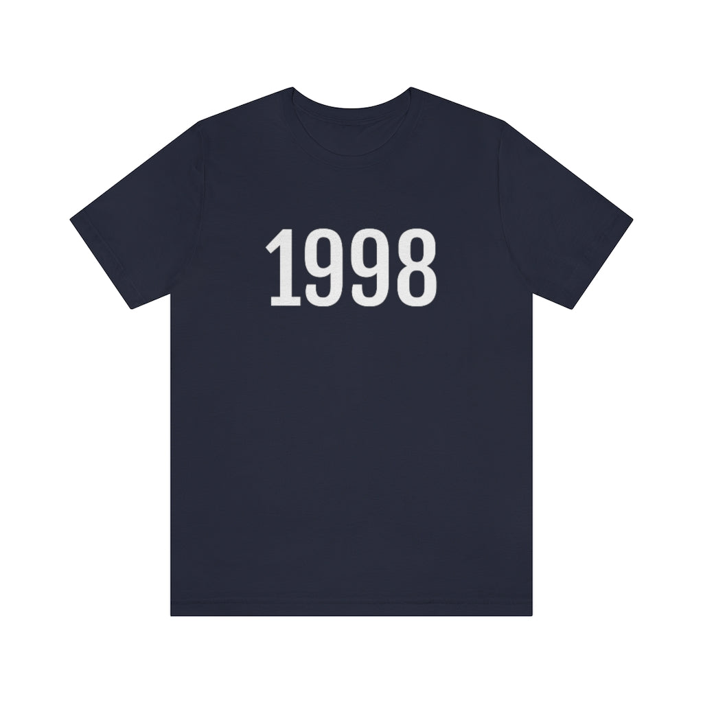 T-Shirt with Number 1998 On | Numbered Tee Navy T-Shirt Petrova Designs