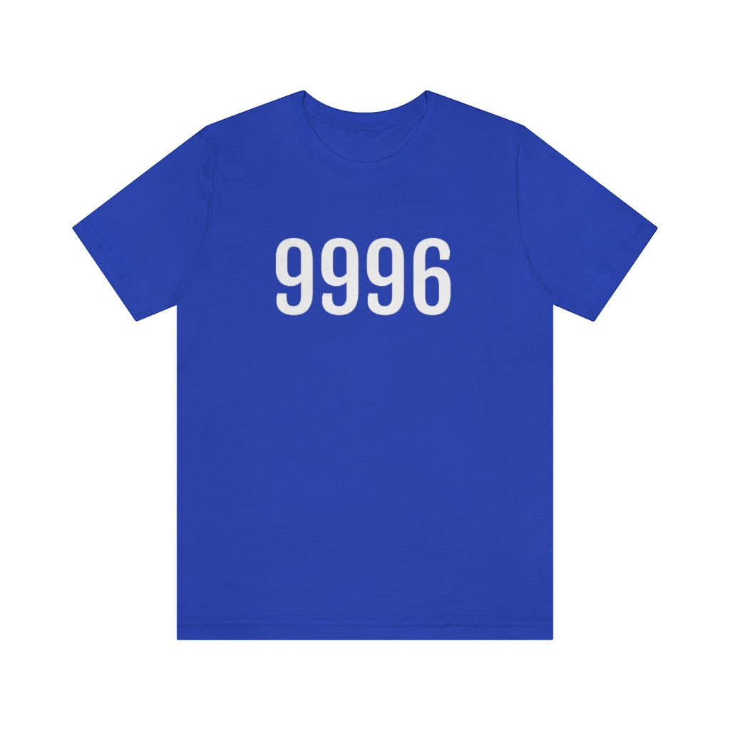 T-Shirt with Number 9996 On | Numbered Tee True Royal T-Shirt Petrova Designs