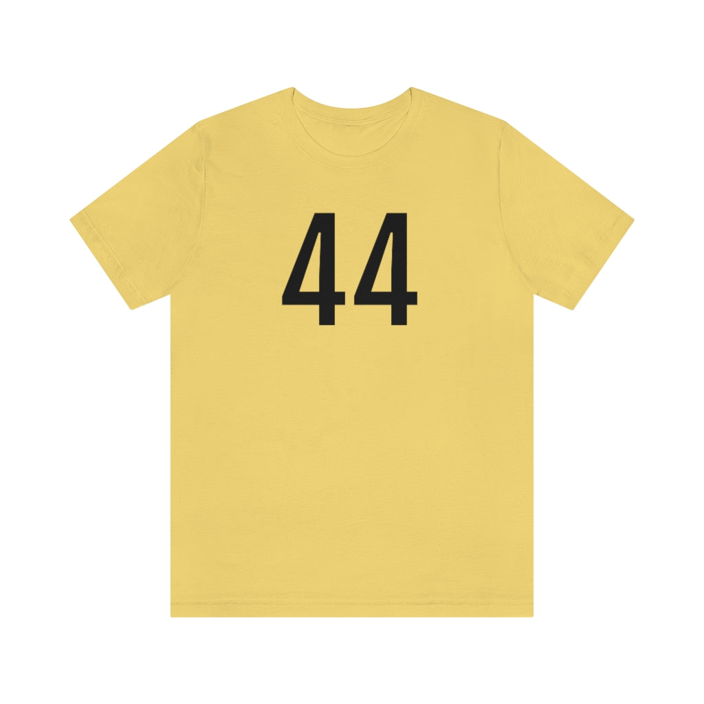 T-Shirt with Number 44 On | Numbered Tee Yellow T-Shirt Petrova Designs