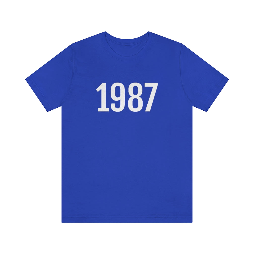 T-Shirt with Number 1987 On | Numbered Tee True Royal T-Shirt Petrova Designs