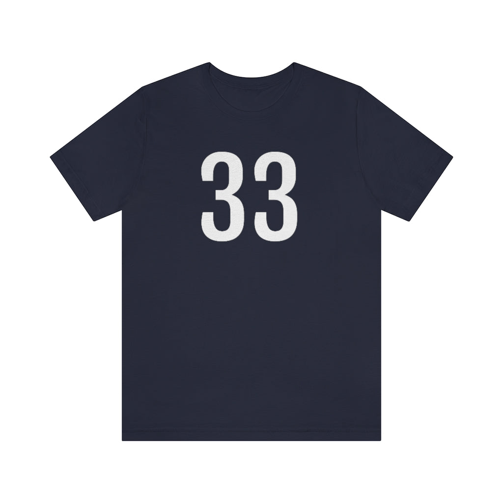 T-Shirt with Number 33 On | Numbered Tee Navy T-Shirt Petrova Designs