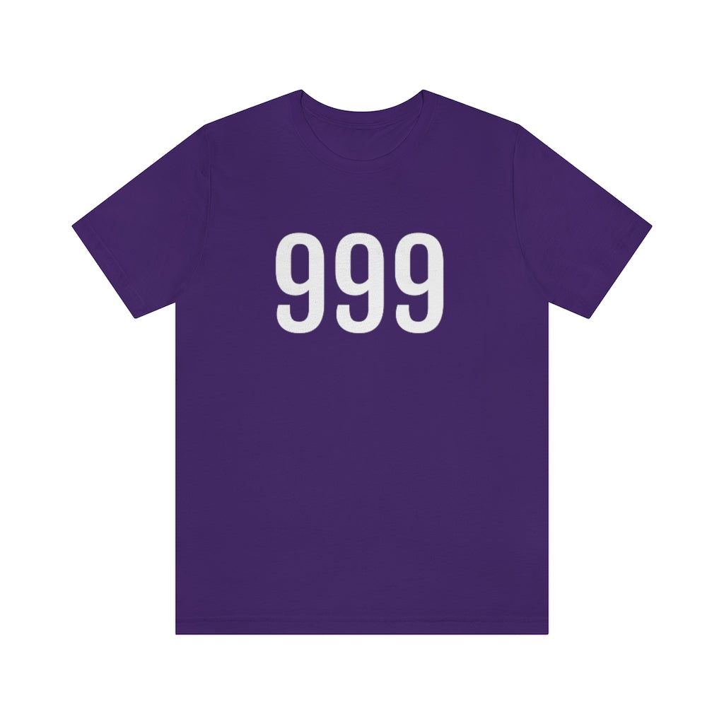 T-Shirt with Number 999 On | Numbered Tee Team Purple T-Shirt Petrova Designs