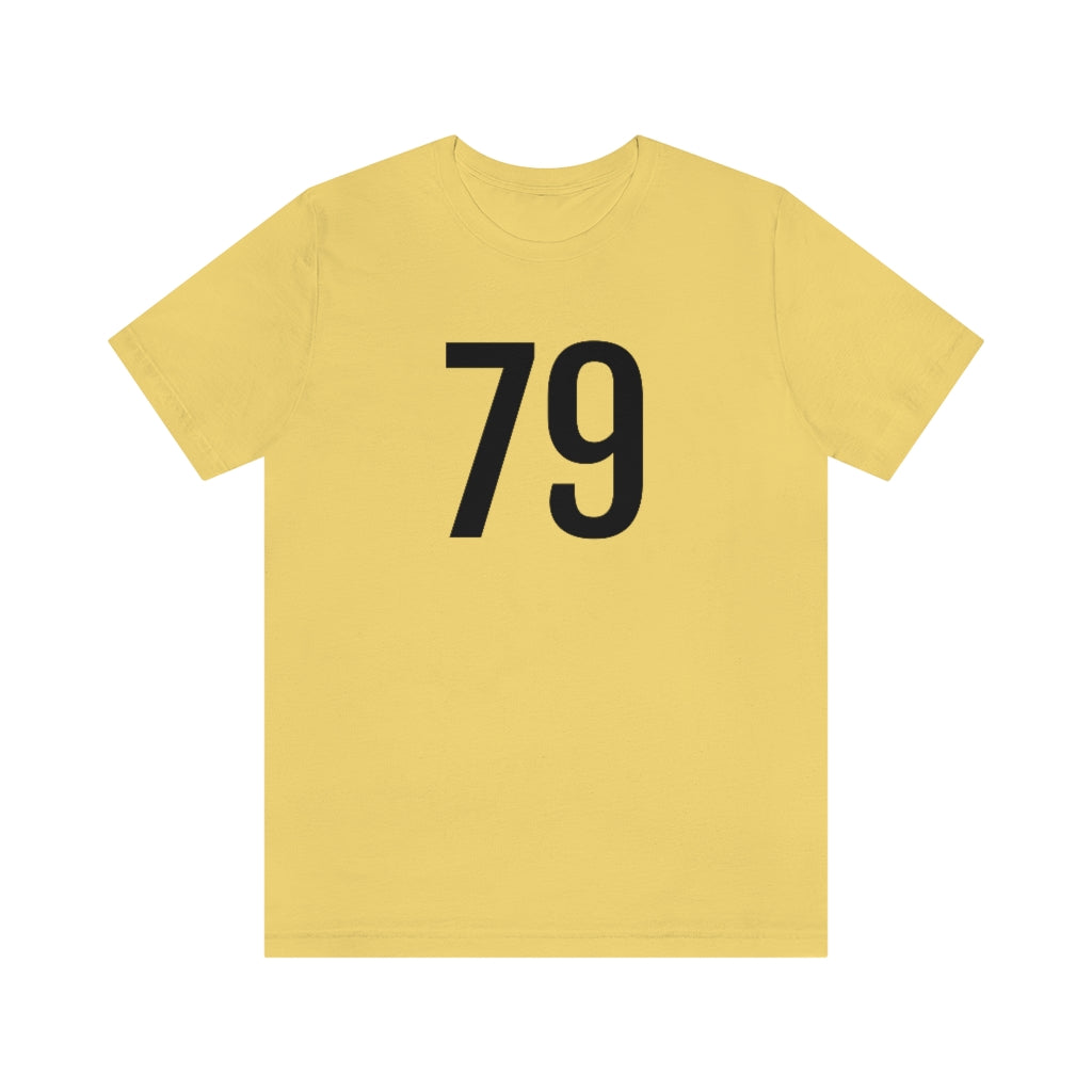 T-Shirt with Number 79 On | Numbered Tee Yellow T-Shirt Petrova Designs