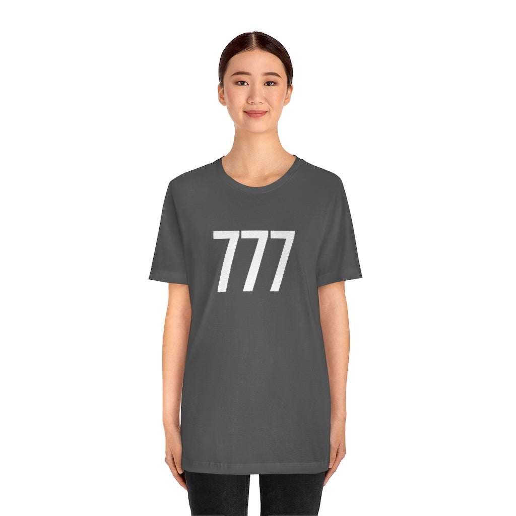 T-Shirt with Number 777 On | Numbered Tee T-Shirt Petrova Designs