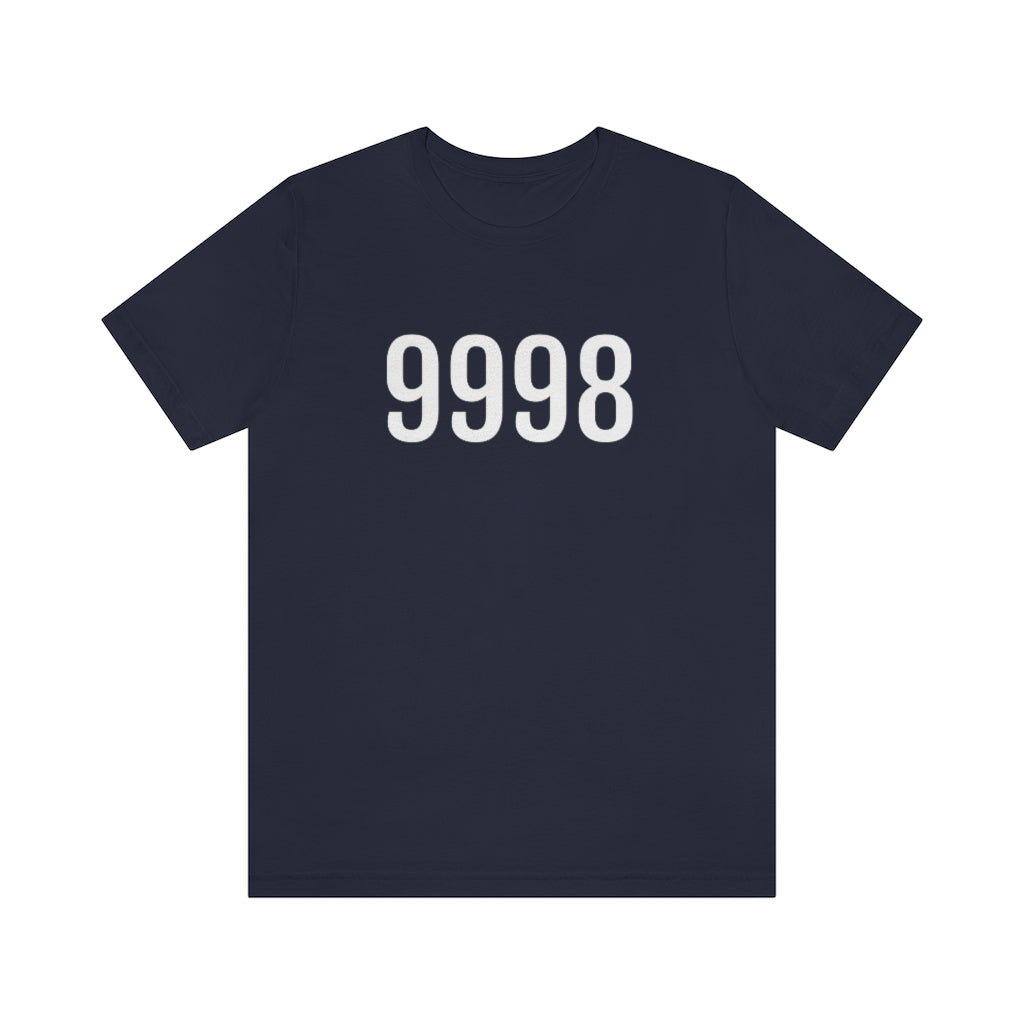 T-Shirt with Number 9998 On | Numbered Tee Navy T-Shirt Petrova Designs