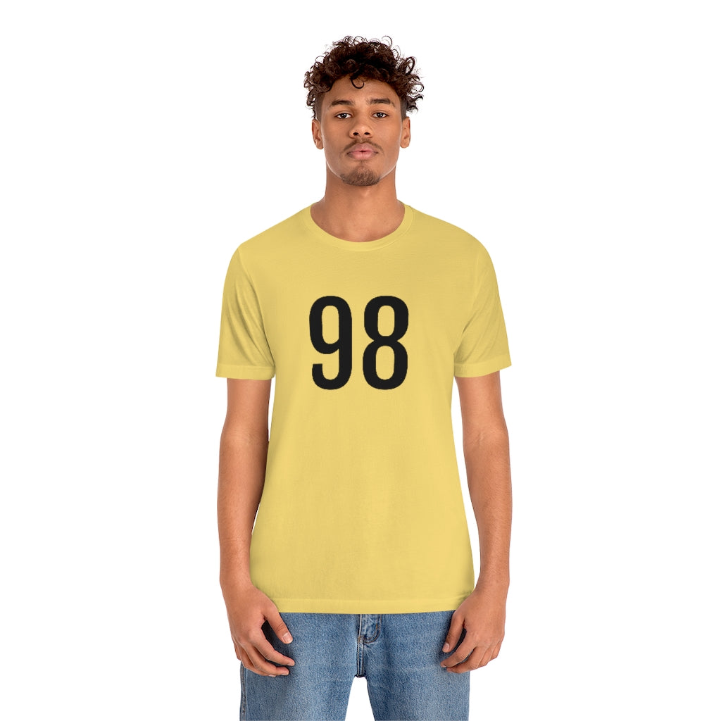 T-Shirt with Number 98 On | Numbered Tee T-Shirt Petrova Designs