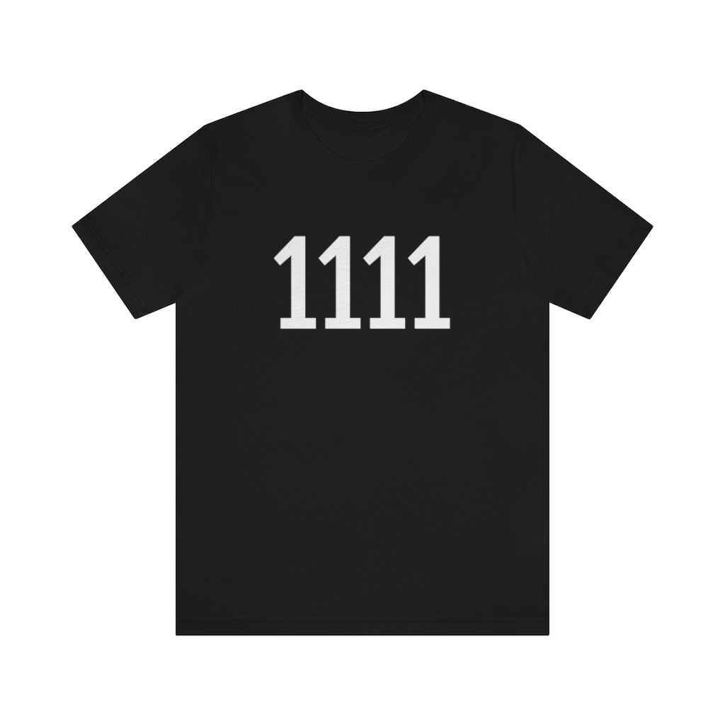 T-Shirt with Number 1111 On | Numbered Tee Black T-Shirt Petrova Designs