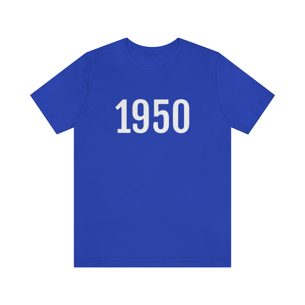 T-Shirt with Number 1950 On | Numbered Tee True Royal T-Shirt Petrova Designs