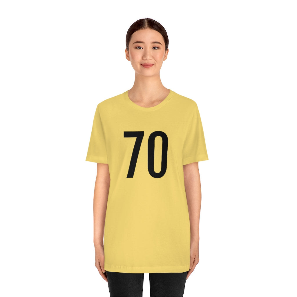 T-Shirt with Number 70 On | Numbered Tee T-Shirt Petrova Designs