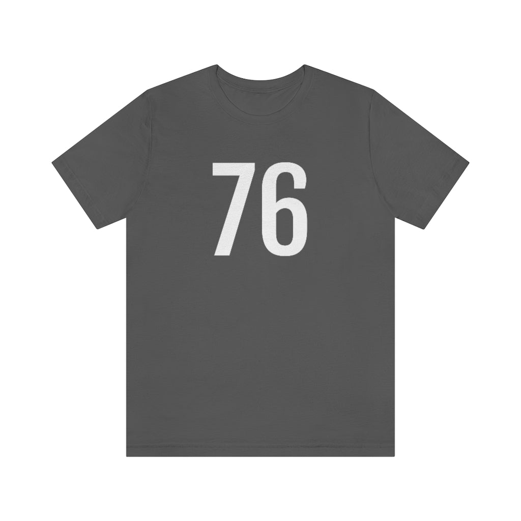 T-Shirt with Number 76 On | Numbered Tee Asphalt T-Shirt Petrova Designs