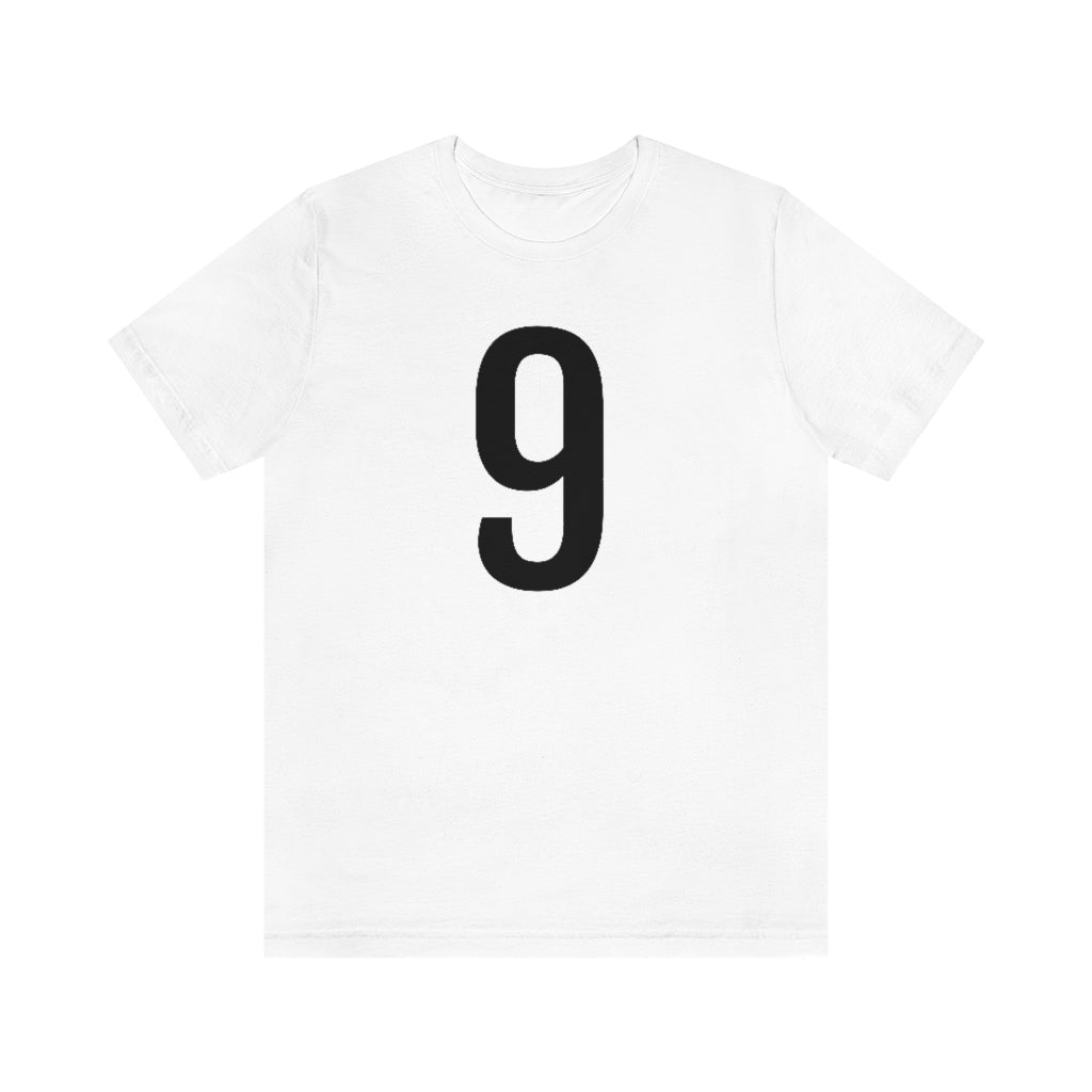 T-Shirt with Number 9 On | Numbered Tee White T-Shirt Petrova Designs