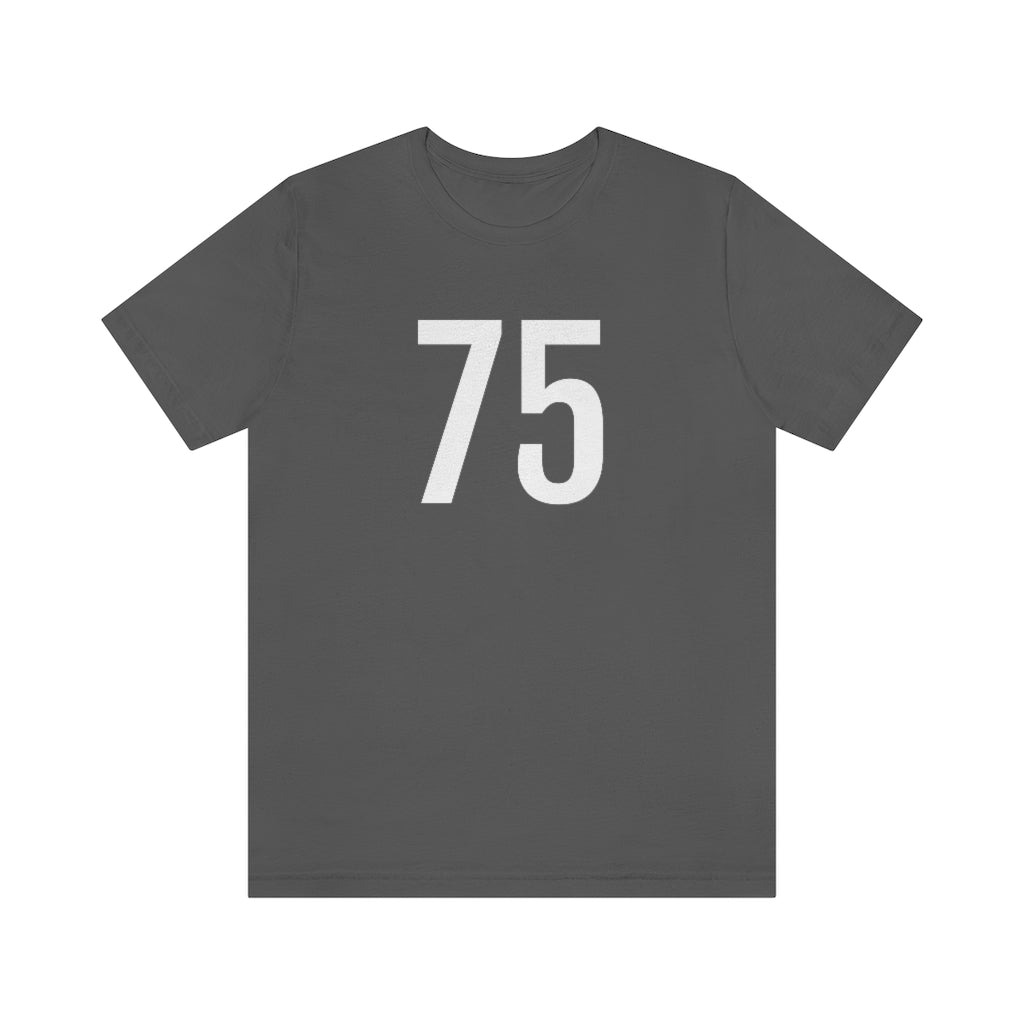 T-Shirt with Number 75 On | Numbered Tee Asphalt T-Shirt Petrova Designs