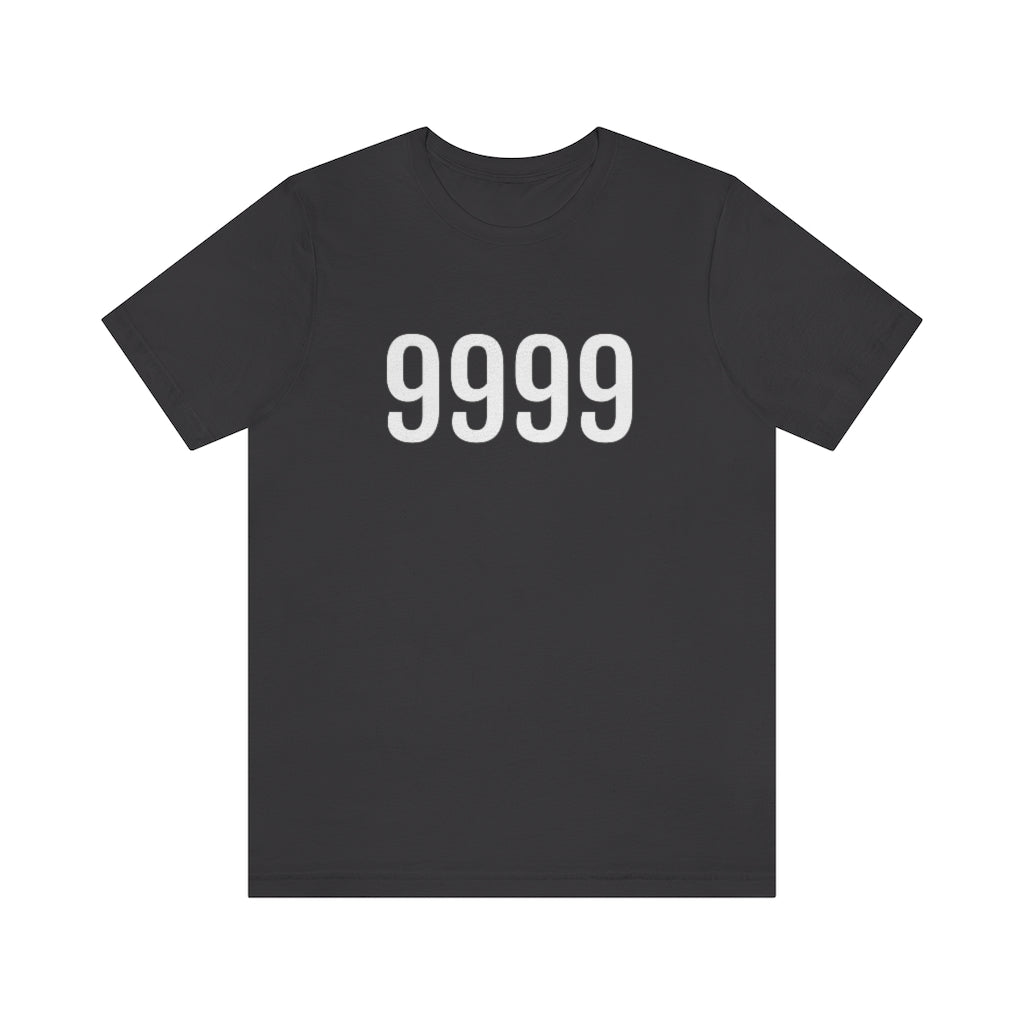 T-Shirt with Number 9999 On | Numbered Tee Dark Grey T-Shirt Petrova Designs