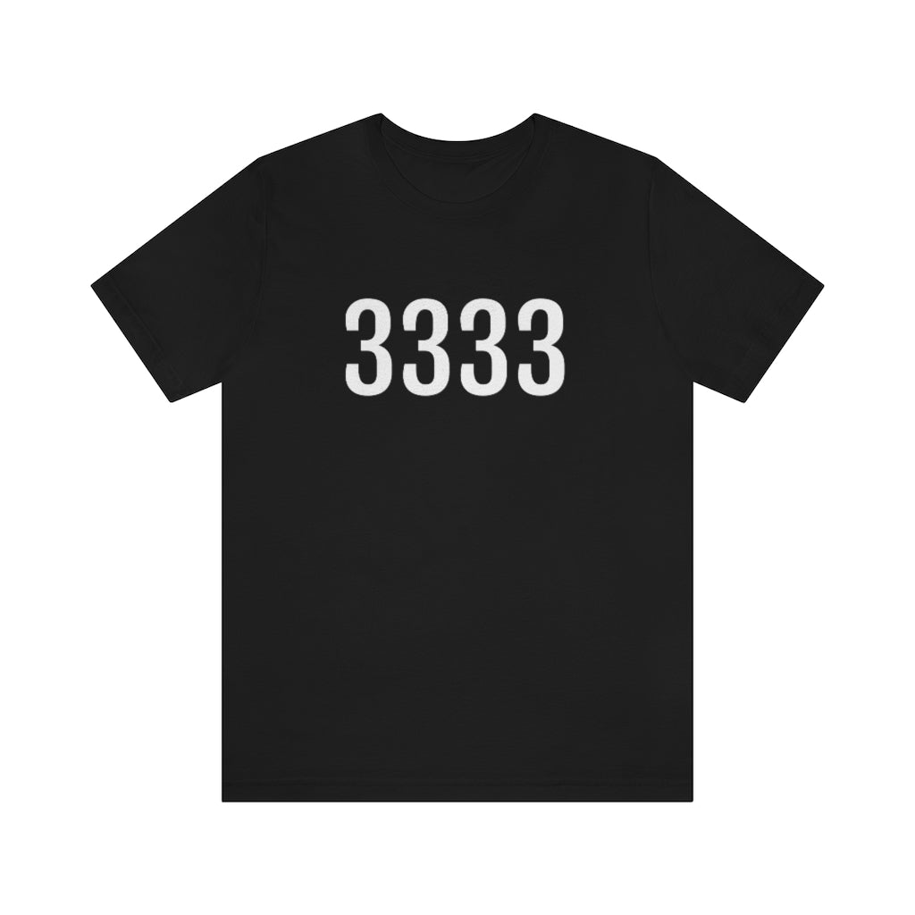T-Shirt with Number 3333 On | Numbered Tee Black T-Shirt Petrova Designs