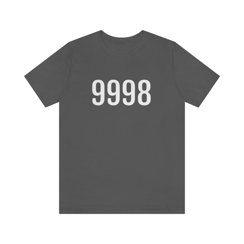 T-Shirt with Number 9998 On | Numbered Tee Asphalt T-Shirt Petrova Designs